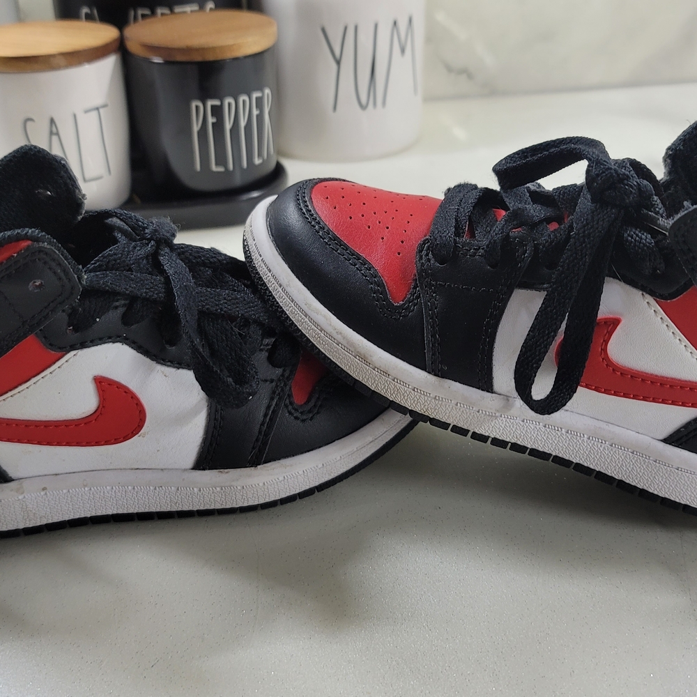 Nike Jordan Black, Red, and White Sneakers